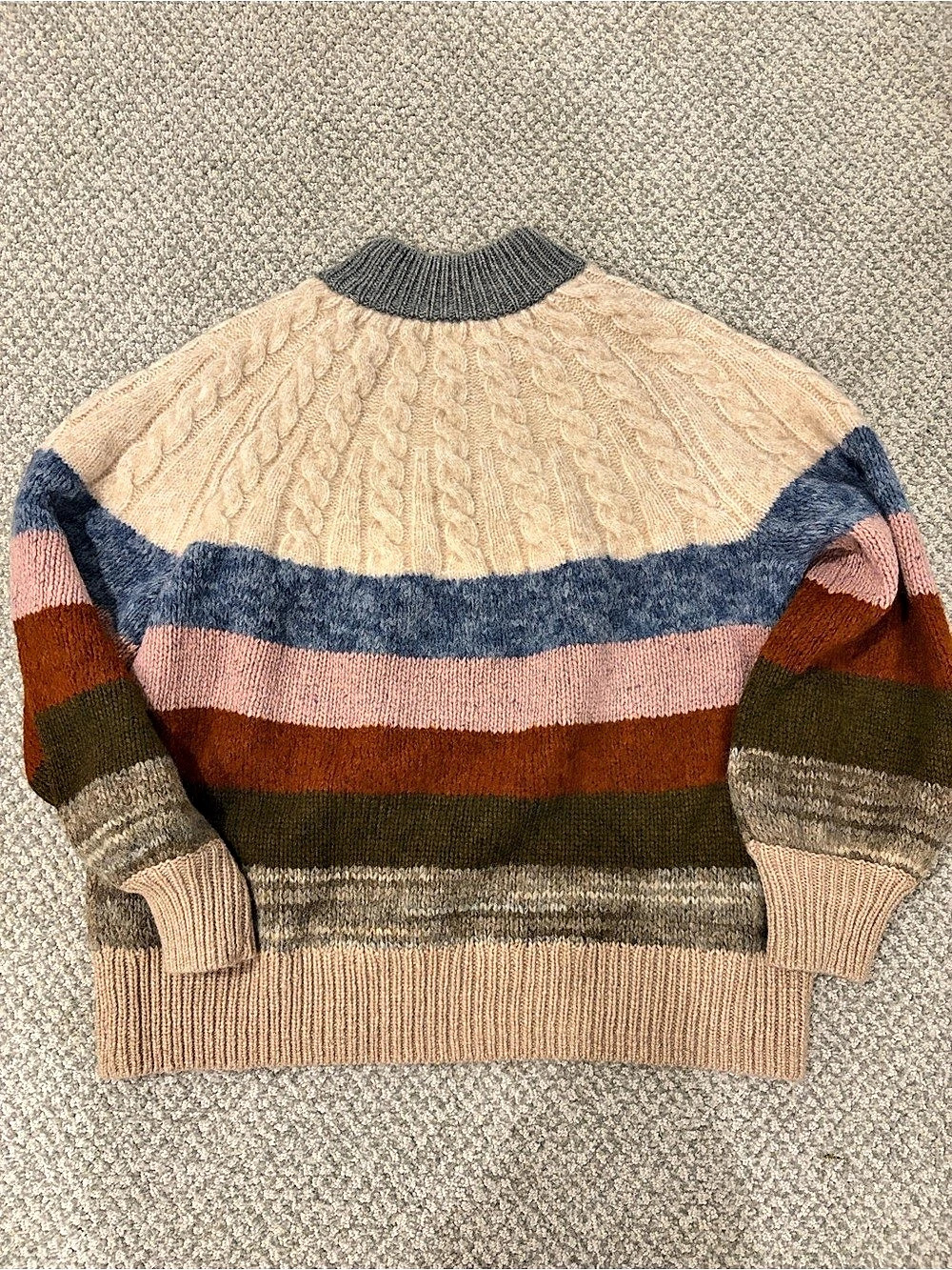 Madewell Deacon Cableknit Pullover Sweater in Colorblock